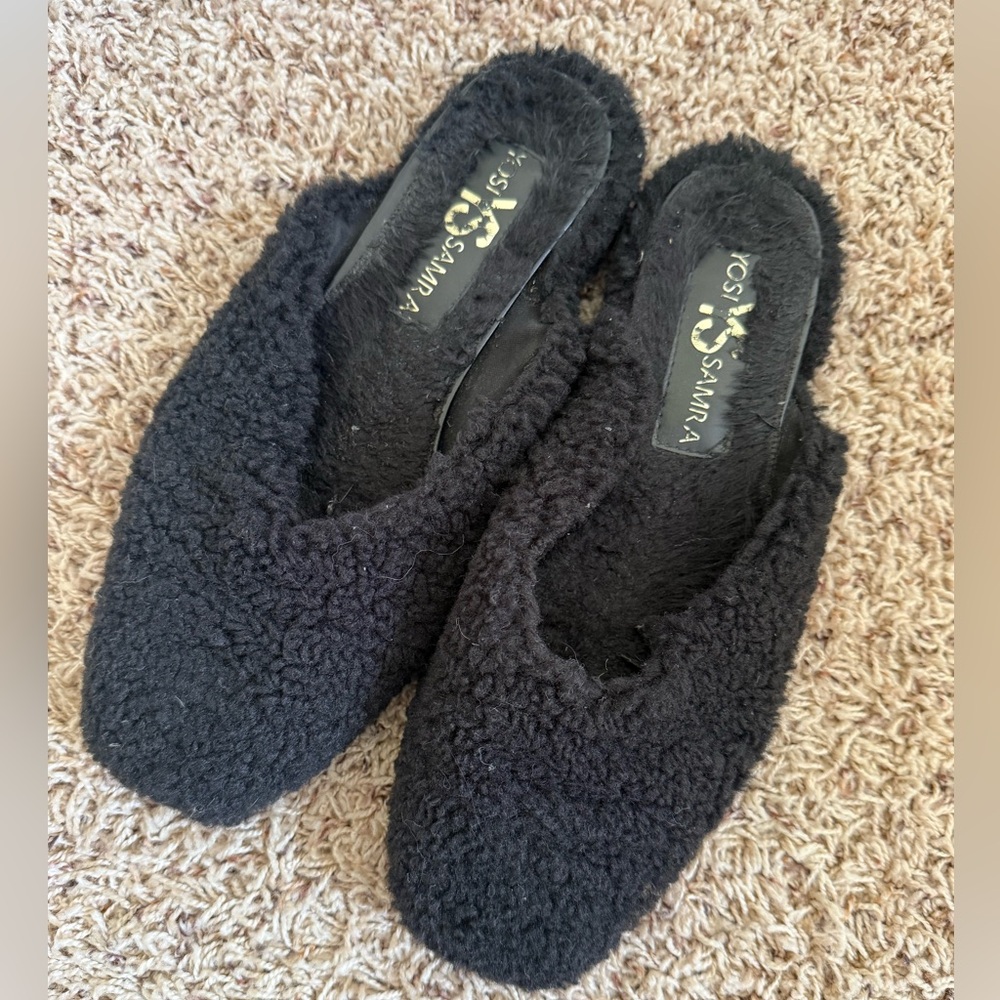 Yosi Samra faux shearling mules